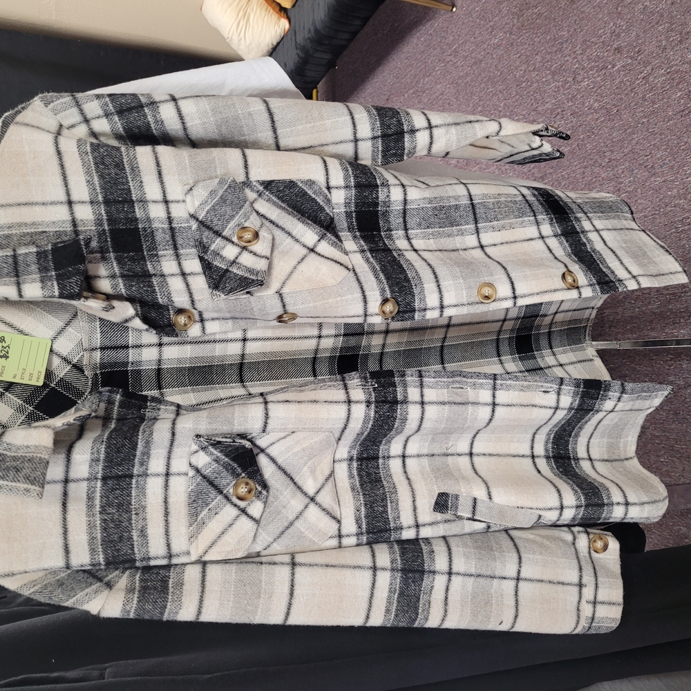 Plaid Button-Up Jacket